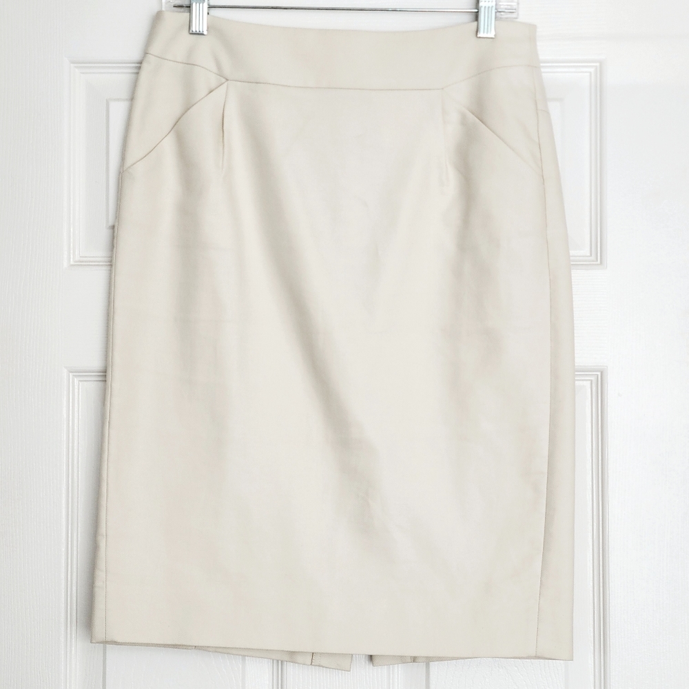 J. Crew Factory Pencil Skirt White 6